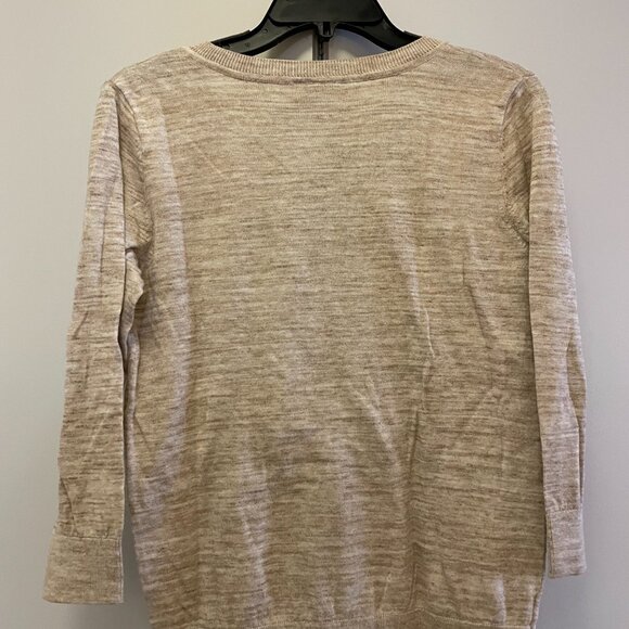 Ann Taylor Loft Lightweight 3/4 Sleeve Sweater, Tan size S excellent condition - Picture 4 of 5